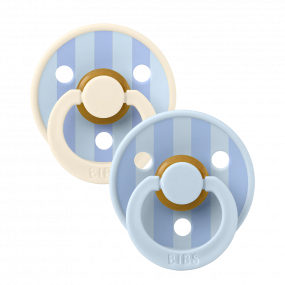 BIBS Studio Fopspeen Colour Block Baby Blue Dusty Blue Mix Size 1 (2-pack)