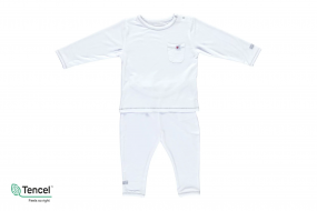 Puckababy Pajamas 6-12M Tencel White