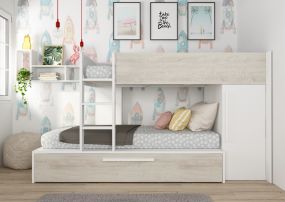 Stapelbed Jules Met Slaaplade En Kledingkast Wit 