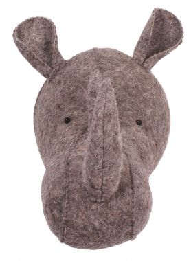 Kidsdepot Zoo Dierenkop Rhino Dark Brown