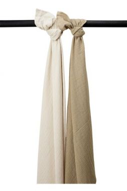 Meyco Baby Uni Swaddle 2-pack Hydrofiel Soft Sand/Taupe - 120x120cm