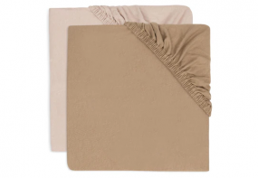 Jollein Hoeslaken Jersey 70/75x140/150cm Wild Rose/Biscuit (2pack)