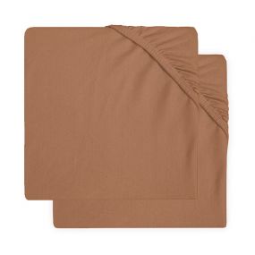 Jollein Hoeslakens 2 Stuks Boxmatras 75 x 95 cm Caramel