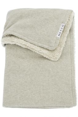 Meyco Wiegdeken Teddy Knit Basic Sand Melange 75x100cm