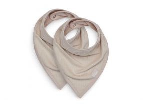 Jollein Bandana Slabbetjes 2 Stuks Basic Stripe Nougat