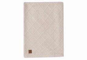 Jollein Ledikantdeken 100 x 150 cm Check Knit Oatmeal/Teddy Fleece