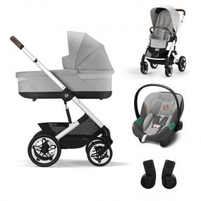 Cybex Kinderwagen 3 In 1 Talos S Lux Silver Lava Grey Mid Grey Met Cybex Autostoel Aton S2