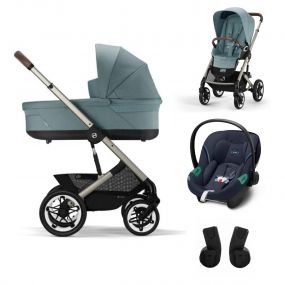 Cybex Kinderwagen 3 In 1 Talos S Lux Taupe Sky Blue Mid Blue Met Cybex Autostoel Aton S2