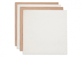 Jollein Hydrofiele Doek Small 70x70cm Biscuit/Ivory (4pack)