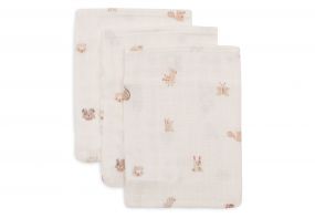 Jollein Hydrofiel Washandje 15x20cm Animal Friends - 3 Stuks