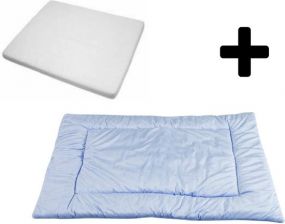 Cabino Babybox Set Matras & Boxkleed Blauw 95 x75 cm