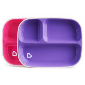 Munchkin Bordjes Met Vak Splash 2-Stuks Roze/Paars