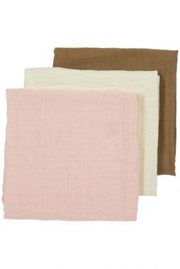 Meyco Hydrofiele Luiers 3-Pack Offwhite/Soft Pink/Toffee 70x70 cm