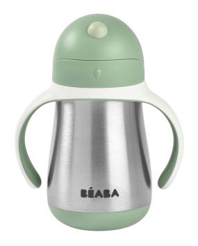 Beaba RVS Drinkbeker met Rietje 250ml Groen