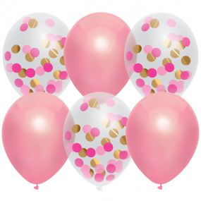 Ballonnen Mix Princess Pink 30 cm 6 Stuks 