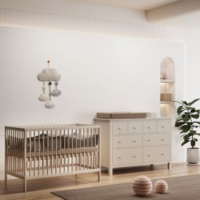 Cabino Babykamer Clay 2 Delig Baby Bed Joep + Commode Bretagne