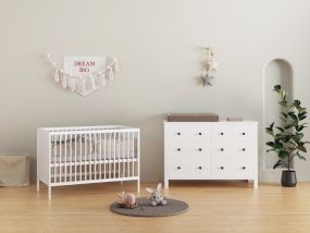 Cabino Babykamer Wit 2 Delig Baby Bed Lola + Commode Bretagne