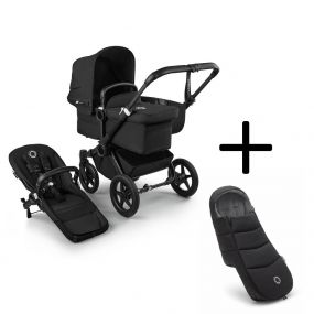 Bugaboo Donkey 5 Mono Kinderwagen 2 In 1 Black Midnight Black + Voetenzak