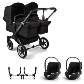Bugaboo Donkey 5 Tweeling Kinderwagen 3 In 1 Graphite Midnight Black Met Twee Cybex Cloud T Groep 0 Autostoelen