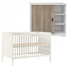 Cabino Babykamer Wit 2 Delig Baby Bed Lola + Commode Dean
