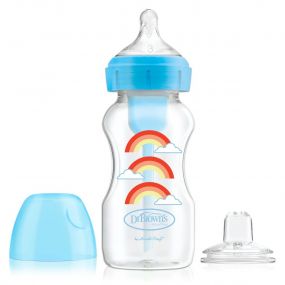 Dr. Brown's Starter Kit Options Brede Fles Sippy Blauw 270 ml
