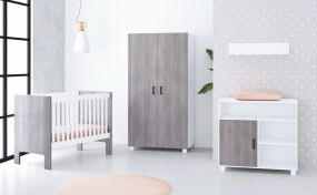 Cabino Babykamer Fresno White Grey 3 Delig