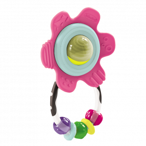 B-Kids Shake And Teethe Gummy Flower Rattle Pink