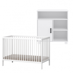 Cabino Babykamer Wit 2 Delig Baby Bed Mees + Commode Mila