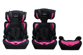 Cabino Autostoel Groep 1/2/3 I-Size Zwart/Roze