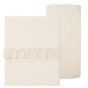 Koeka Wieglaken & Hoeslaken Set Ruffle Faro Warm White One Size