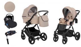Born Lucky Kinderwagen 3 In 1 Lazzio Beige + Isofix Autostoel Base