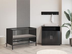 Cabino Babykamer Zwart 2 Delig Baby Bed Lola + Commode Tucson