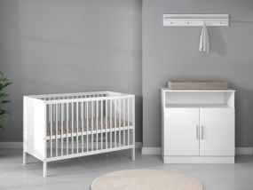 Cabino Babykamer Wit 2 Delig Baby Bed Lola + Commode Texas
