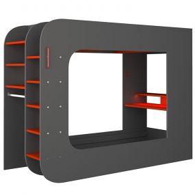 The Cube Gamingbed Met Kast Antraciet 90 x 200 cm