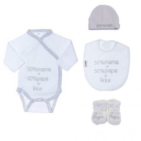 Petit Villain Kleding Set 50% Mama 50% Papa 4-Delig