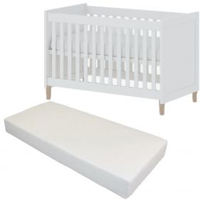 Cabino Baby Bed Met Matras Stockholm Wit 60 x 120 cm