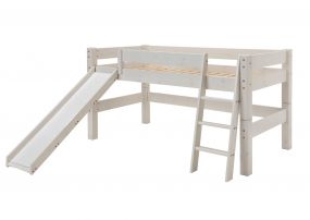 Halfhoogslaper Met Glijbaan Toby Wit 90 x 200 cm