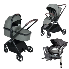 Topmark Kinderwagen 3 In 1 Diaz Green + Cabino Autostoel 360 I-Size & Base