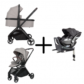 Topmark Kinderwagen 3 In 1 Diaz Taupe + Cabino Autostoel 360 I-Size & Base