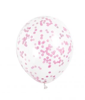 Confetti Ballonnen Roze 30 cm 6 Stuks