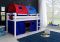 Halfhoogslaper Alex Met Speeltent + Dubbele Tunnel + Tasjes Blauw Rood