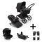 Bugaboo Kinderwagen 3 In 1 Fox Cub Compleet Black Midnight Black + Isofix Base + Autostoel Adapters