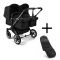 Bugaboo Donkey 5 Tweeling Kinderwagen 2 In 1 Graphite Midnight Black + Voetenzak