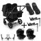 Bugaboo Donkey 5 Tweeling Kinderwagen 3 In 1 Black Midnight Black + Isofix Base + Voetenzak