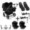 Bugaboo Donkey 5 Tweeling Kinderwagen 3 In 1 Graphite Midnight Black + Isofix Base + Voetenzak