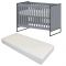 Cabino Baby Bed Met Matras Dayley Grijs 60 x 120 cm Cabino Baby Bed Met Matras Dayley Grijs 60 x 120 cm