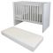 Cabino Baby Bed Met Matras Fresno Wit 60 x 120 cm Cabino Baby Bed Met Matras Fresno Wit 60 x 120 cm