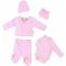 Petit Villain Babyset 5 Delig Prematuur Maat 44/50 Roze Petit Villain Babyset 5 Delig Prematuur Maat 44/50 Roze