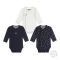 Dirkje Romper Set Navy Off White 3-delig