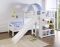 Hoekstapelbed Met Glijbaan Bennie Wit + Tunnel + Tasjes Blauw Boy
